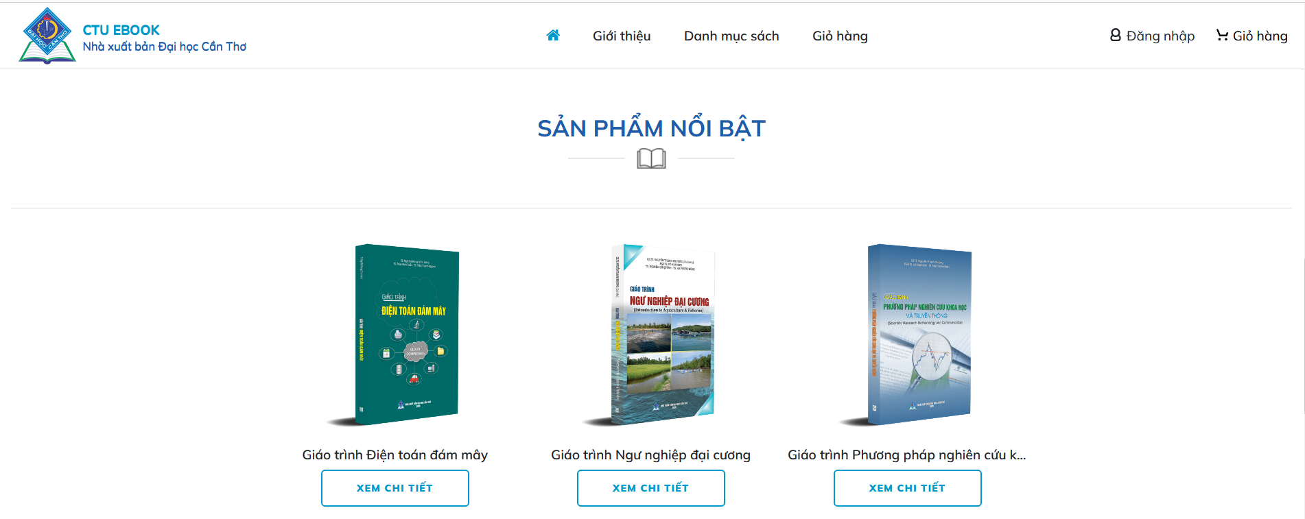 Giao diện xem sản phẩm ở Trang chủ